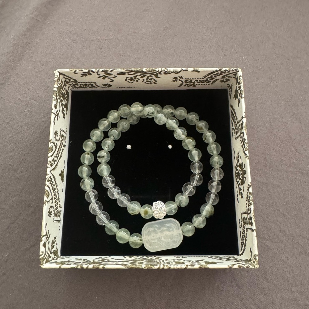 Elegant Green Crystal Beaded Bracelet